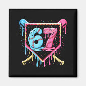 Baseball 67 Ice Cream Drip Funny Six Seven Meme Bo Magneet (Voorkant)