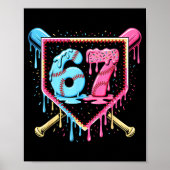 Baseball 67 Ice Cream Drip Funny Six Seven Meme Bo Poster (Voorkant)