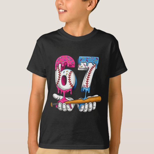 Baseball 67 Ice Cream Drip Six Seven Boys Funny Me T-shirt (Voorkant)