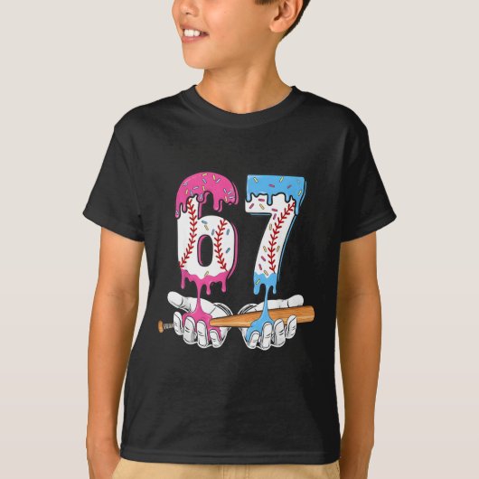 Baseball 67 Ice Cream Drip Six Seven Boys Funny Me T-shirt (Voorkant)