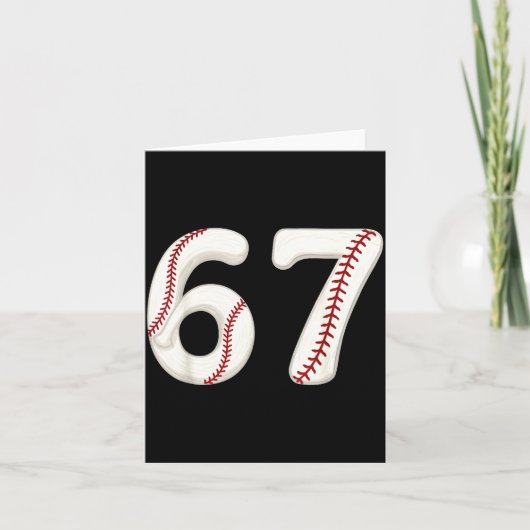 Baseball 67 Number Funny Six Seven Gen Alpha Meme  Kaart (Voorkant)