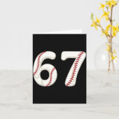 Baseball 67 Number Funny Six Seven Gen Alpha Meme  Kaart (Gele Bloem)