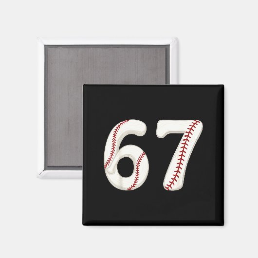 Baseball 67 Number Funny Six Seven Gen Alpha Meme  Magneet (Voorkant / Achterkant)