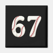 Baseball 67 Number Funny Six Seven Gen Alpha Meme  Magneet (Voorkant)