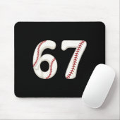 Baseball 67 Number Funny Six Seven Gen Alpha Meme Muismat (Met muis)
