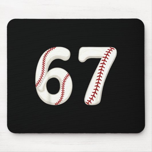 Baseball 67 Number Funny Six Seven Gen Alpha Meme Muismat (Voorkant)
