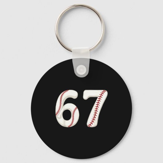 Baseball 67 Number Funny Six Seven Gen Alpha Meme  Sleutelhanger (Voorkant)