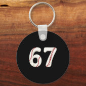 Baseball 67 Number Funny Six Seven Gen Alpha Meme  Sleutelhanger (Voorkant)