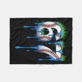 Baseball 67 Six Seven Funny Gen Alpha Meme Blue Dr Fleece Deken (Voorkant (Horizontaal))