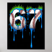 Baseball 67 Six Seven Funny Gen Alpha Meme Blue Dr Poster (Voorkant)