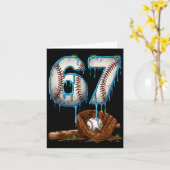 Baseball 67 zes zeven meme grappig 6-7 drip baseba kaart (Gele Bloem)