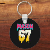 Baseball 6 7 Ice Cream Drip Number 67 Funny Six Se Sleutelhanger (Voorkant)