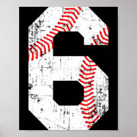 Baseball 6 Jersey Nummer T Shirt