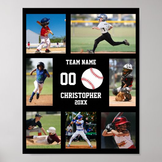 Baseball 7 Fotocollage Gepersonaliseerd Poster (Voorkant)