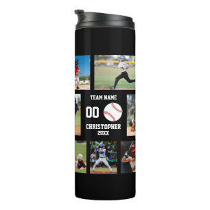 Baseball 7 Fotocollage Gepersonaliseerd Thermosbeker