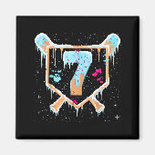 Baseball 7 Year Old Ice Cream Drip 7th Birthday Bo Magneet (Voorkant)