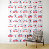 Baseball 7th Birthday Boys | Achtergrond stap herh Wandkleed (In situ)