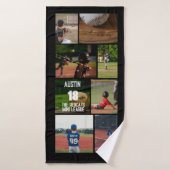 Baseball 8 Fotocollage Gepersonaliseerd Poster Badhanddoek (Badhanddoek)