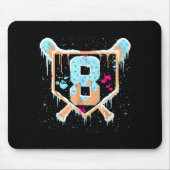 Baseball 8 Year Old Ice Cream Drip 8th Birthday Bo Muismat (Voorkant)