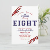 Baseball 8e verjaardag Uitnodiging (Staand voorkant)