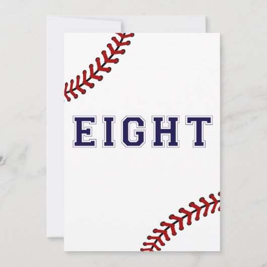 Baseball 8e verjaardag Uitnodiging (Achterkant)
