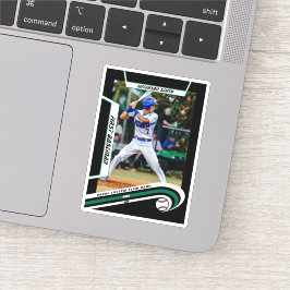 Baseball Aandenken Levendig Groen Zwart Aangepast Sticker