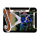 Baseball Aandenken Levendig Oranje Zwart Aangepast Magneet (Horizontaal)