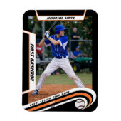 Baseball Aandenken Levendig Oranje Zwart Aangepast Magneet (Verticaal)
