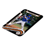 Baseball Aandenken Levendig Oranje Zwart Aangepast Magneet (Linkerzijde)