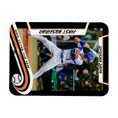 Baseball Aandenken Levendig Oranje Zwart Aangepast Magneet (Horizontaal)