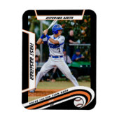 Baseball Aandenken Levendig Oranje Zwart Aangepast Magneet (Verticaal)
