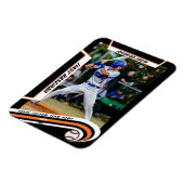 Baseball Aandenken Levendig Oranje Zwart Aangepast Magneet (Linkerzijde)