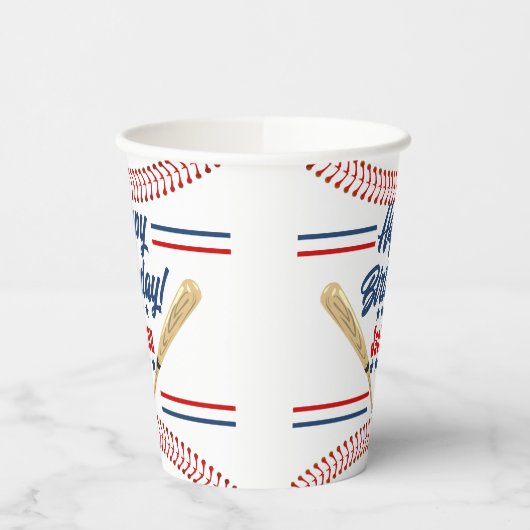 Baseball - Aangepast gepersonaliseerd draagpapier Papieren Bekers (Links)
