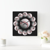 Baseball achtergrond horloge vierkante klok (Huis)