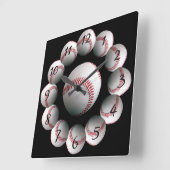 Baseball achtergrond horloge vierkante klok (Hoek)