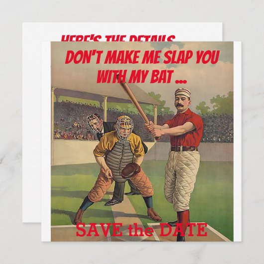Baseball Afbeelding FP 1840 Save The Date (Voorkant / Achterkant)