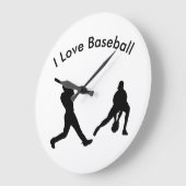 Baseball-afbeelding voor ronde (grote) wandklok (Hoek)