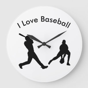 Baseball-afbeelding voor ronde (grote) wandklok