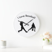 Baseball-afbeelding voor ronde (grote) wandklok (Huis)