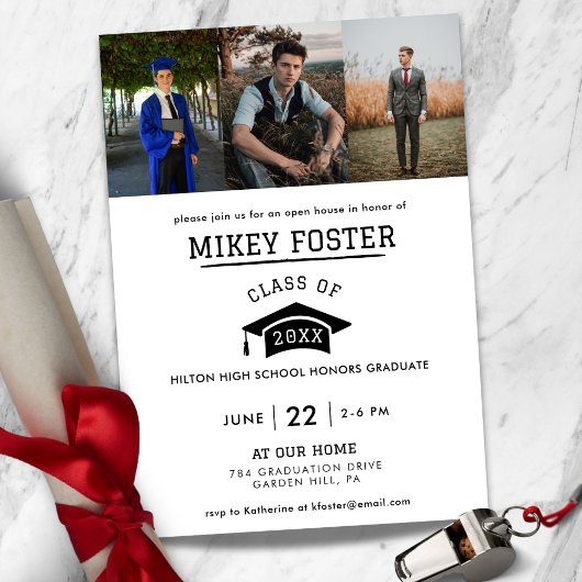 Baseball Afstuderen Aankondigingsuitnodiging Kaart