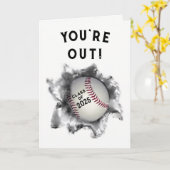Baseball-Afstuderen-congraten Kaart (Gele Bloem)