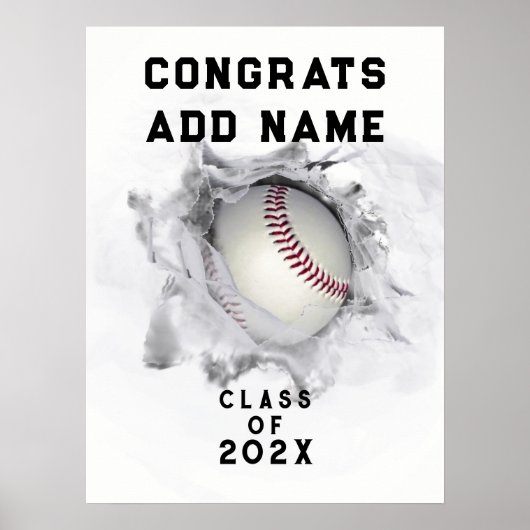 Baseball Afstuderen Poster (Voorkant)