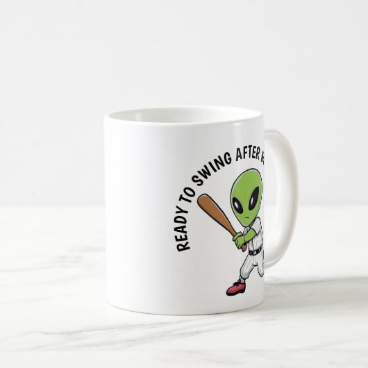 Baseball Alien Koffiemok (Voorkant rechts)