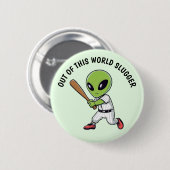 Baseball Alien Ronde Button 5,7 Cm (Voorkant /achterkant)