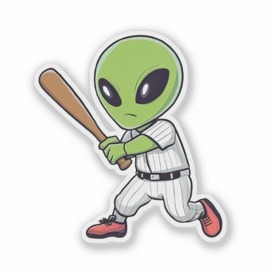 Baseball Alien Sticker (Voorkant)