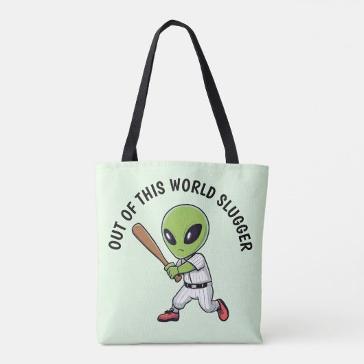 Baseball Alien Tote Bag (Achterkant)