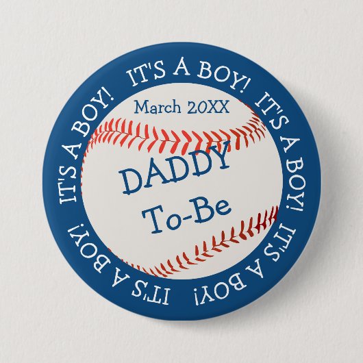 Baseball All American Dad & Date Ronde Button 7,6 Cm (Voorkant)