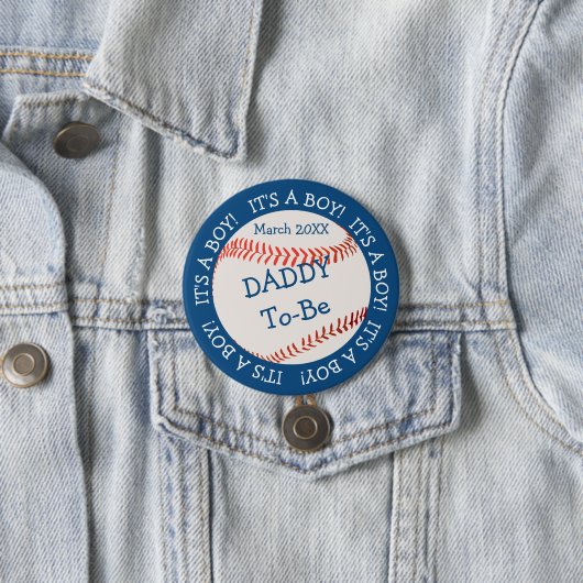 Baseball All American Dad & Date Ronde Button 7,6 Cm (In situ)