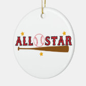 Baseball All Star Keramisch Ornament (Links)