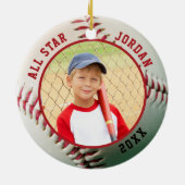 Baseball ALL STAR Name 2 Foto gepersonaliseerd Keramisch Ornament (Achterkant)